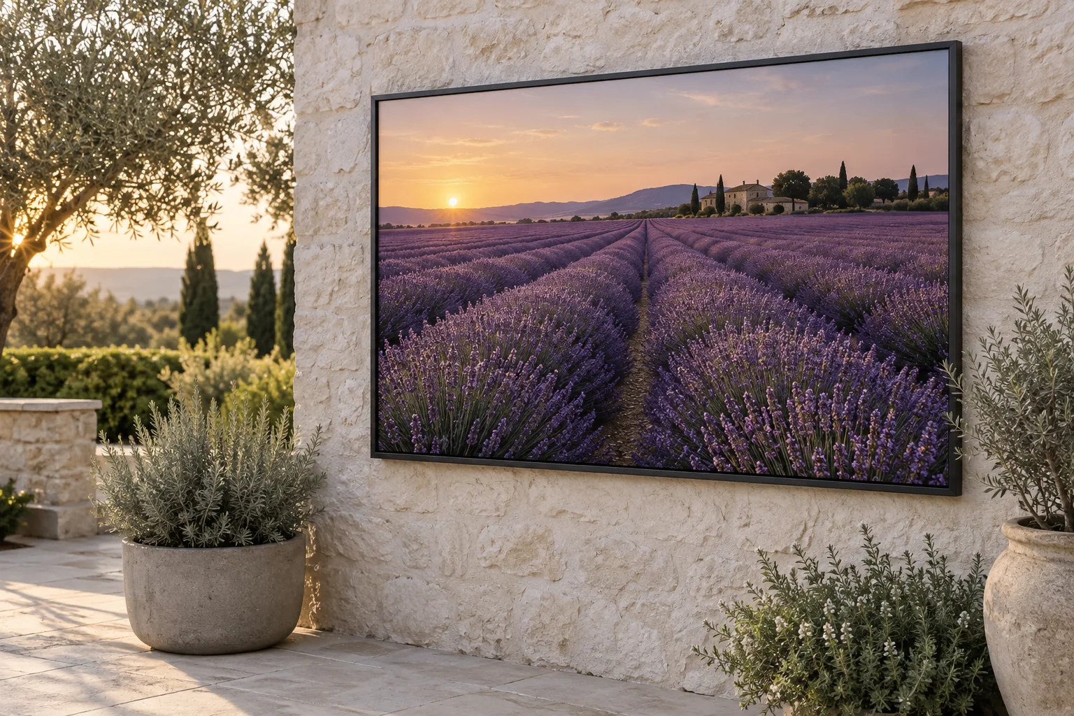 Tuinschilderij met lavendel