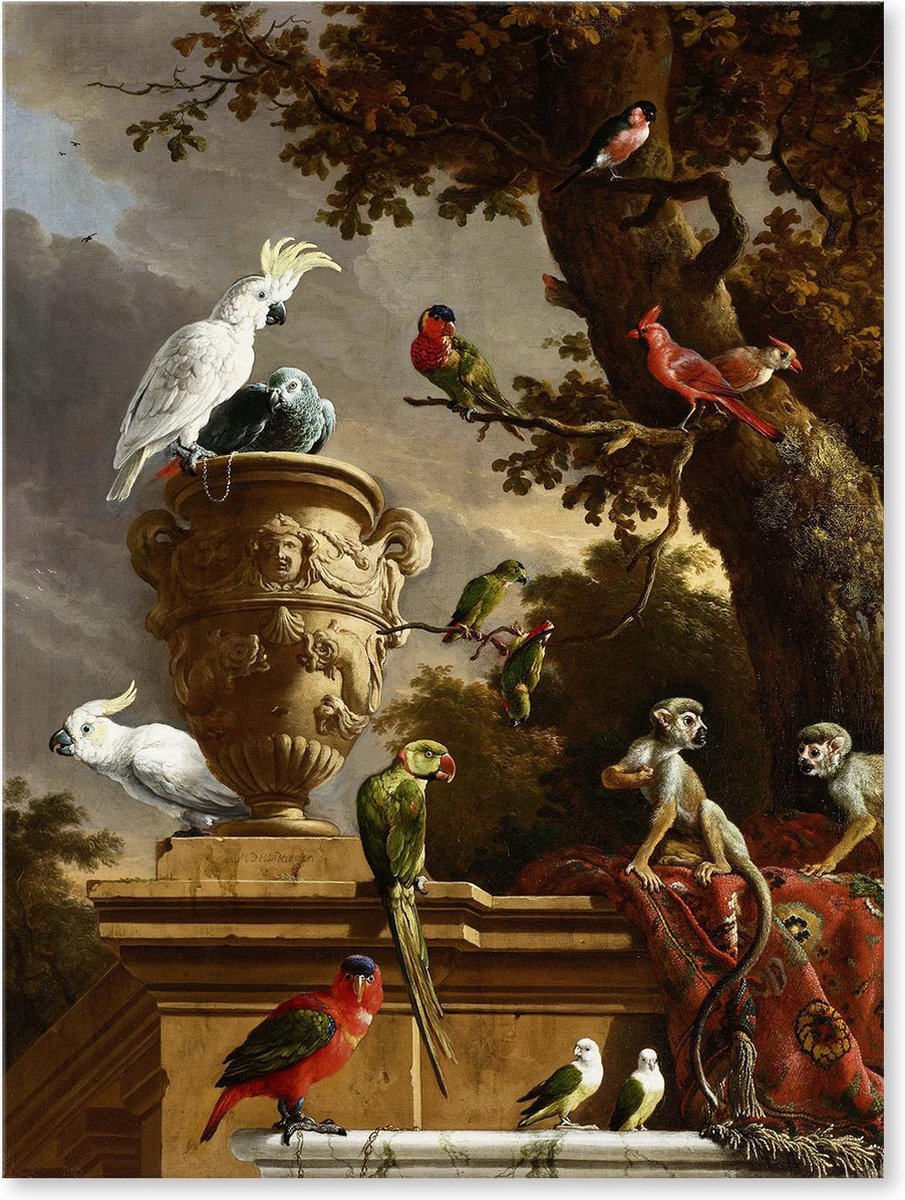 Graphic Message - Schilderij Print op Canvas - De Menagerie - d' Hondecoeter - Vogels - Woonkamer