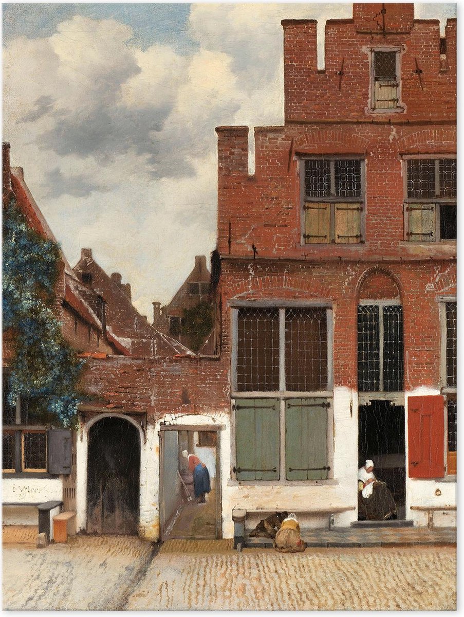 Graphic Message - Schilderij op Canvas - Het Straatje van Vermeer - Delft - Huizen - Reproductie