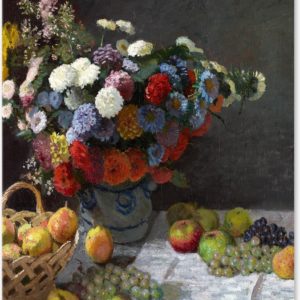 Graphic Message Schilderij op Canvas - Stilleven Bloemen Fruit - Monet