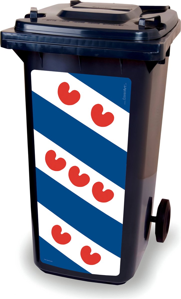 Kliko sticker Friese vlag, container sticker Friesland, Provincie vlag, vlag op klikobak, Afval container stickers, FC Heerenveen, CoverArt, Vlag, klikovlaggen.