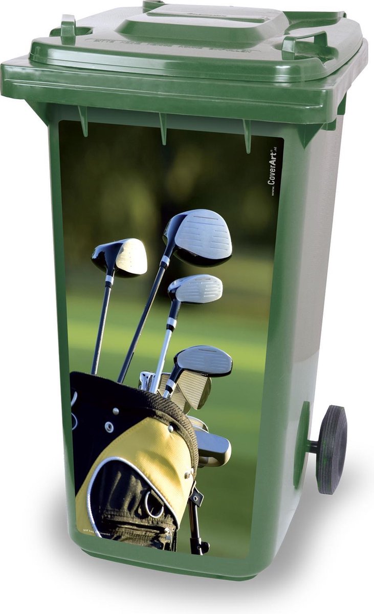 Kliko sticker - container sticker -Golf Bag - afvalbak stickers-klikostickers-container, golf sticker-containerstickers-CoverArt