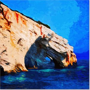 Rotsen in Zee - Landschap - Schilderij op Canvas