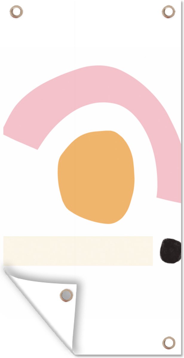 Tuinposter - Minimalisme - Pastel - Design - Tuinschilderij - Poster voor buiten - Tuindoek - 100x200 cm