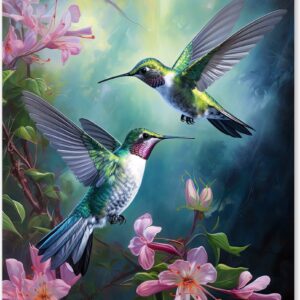 Graphic Message - Schilderij op Canvas - Luchtacrobaten - Kolibries - Vogels