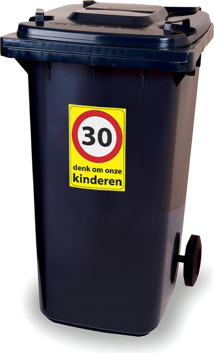 Kliko stickervel - 30 KM Denk om onze kinderen - container sticker - afvalbak stickers - vuilnisbak - CoverArt