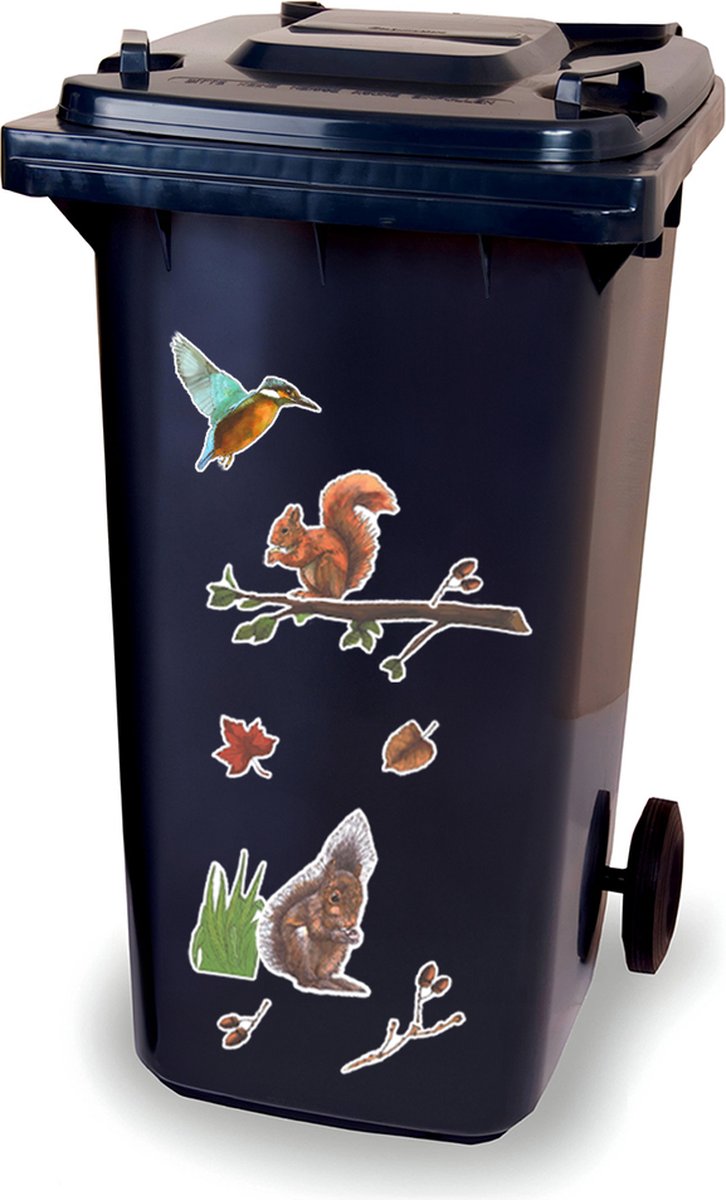 Kliko stickervel - Eekhoorn - container sticker - afvalbak stickers - vuilnisbak - CoverArt