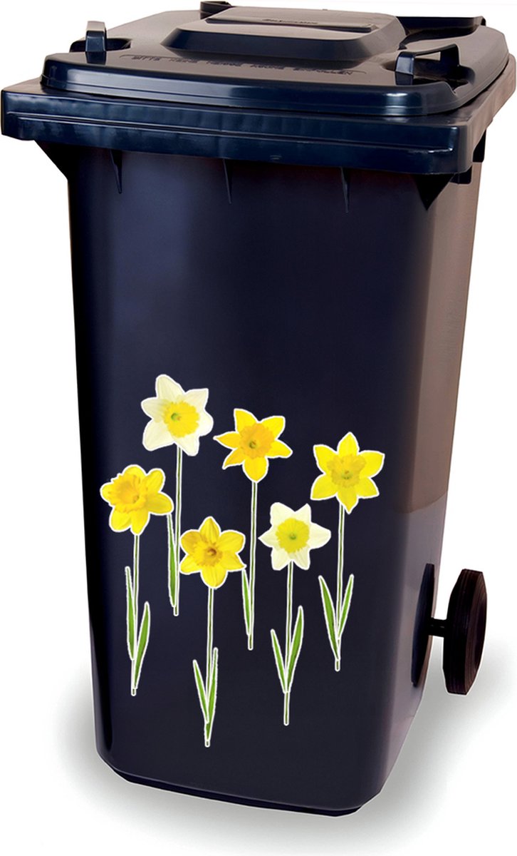 Kliko stickervel - Narcissen - container sticker - afvalbak stickers - vuilnisbak - CoverArt
