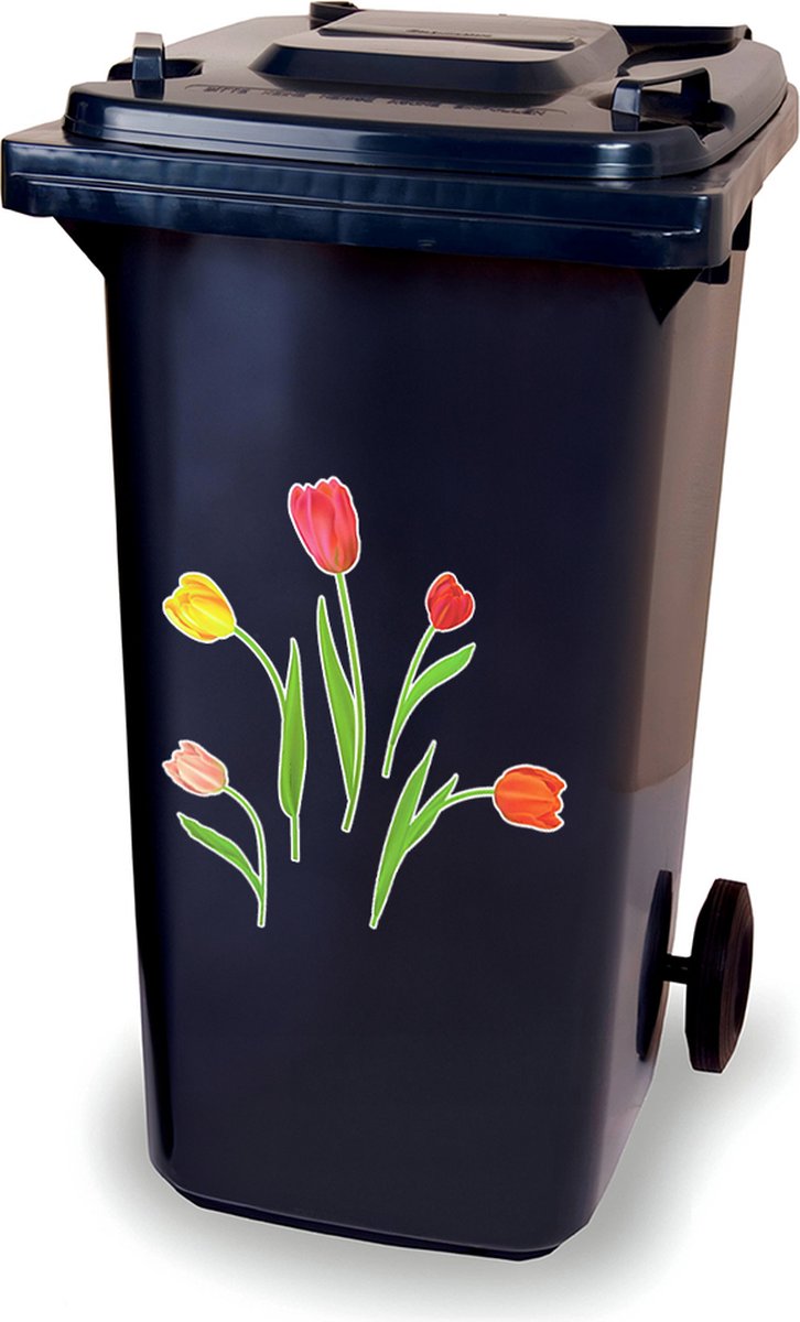 Kliko stickervel - Tulpen - container sticker - afvalbak stickers - vuilnisbak - CoverArt