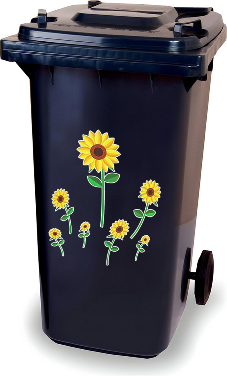 Kliko stickervel - Zonnebloem 2 - container sticker - afvalbak stickers - vuilnisbak - CoverArt