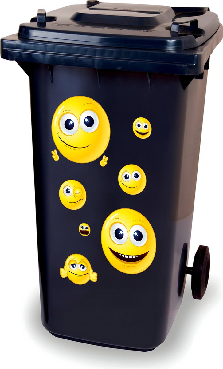 Kliko stickervel - Smiley - container sticker - afvalbak stickers - vuilnisbak - CoverArt