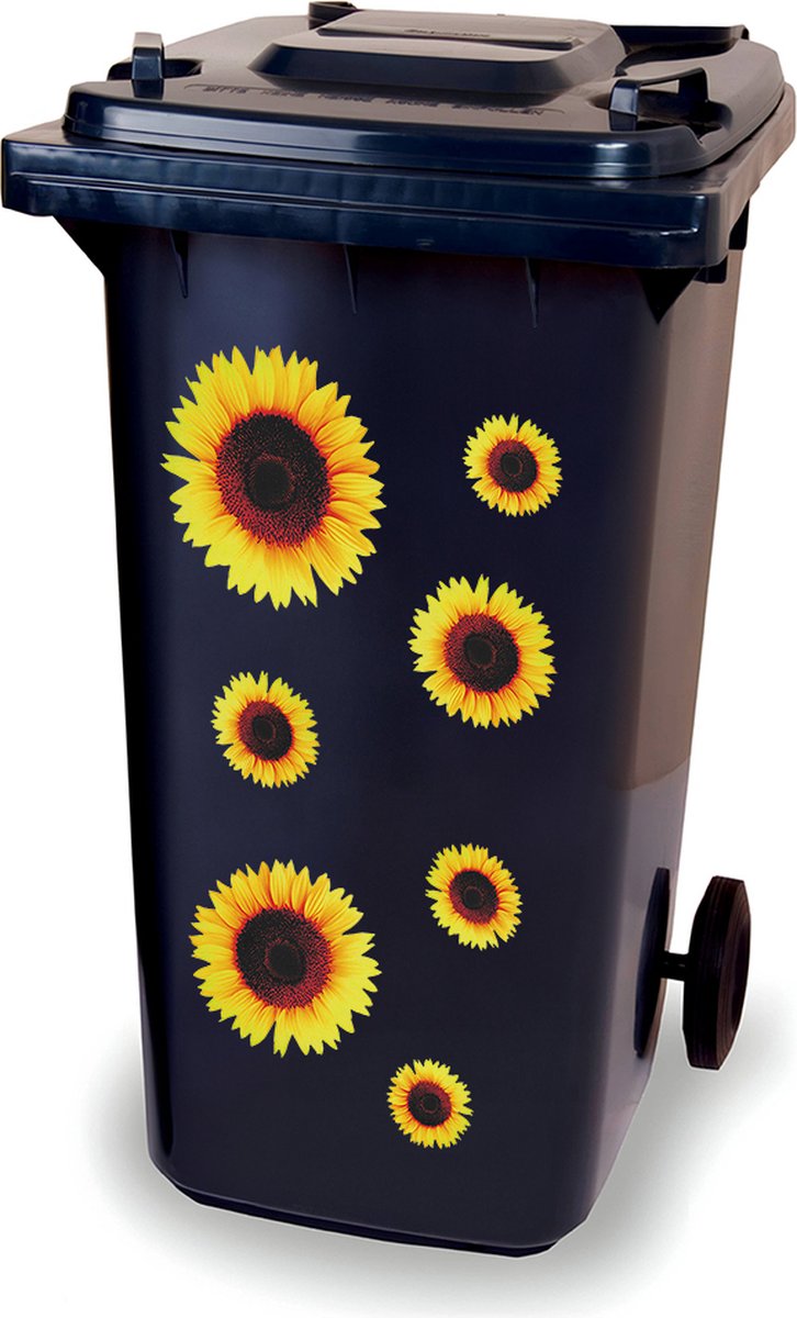Kliko stickervel - Zonnebloem - container sticker - afvalbak stickers - vuilnisbak - CoverArt